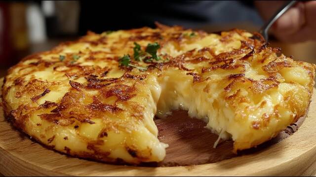 Cheesy Potato and Onion Skillet Recipe recipe thumbnail