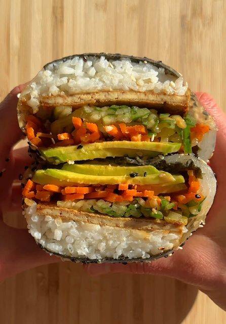 Giant Vegan Sushi Roll with Crispy Tofu and Spicy Mayo recipe thumbnail