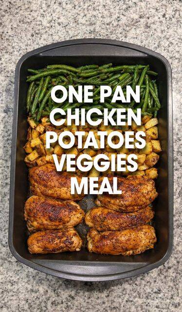 "One-Pan Healthy Chicken Thighs with Seasoned Potatoes and Green Beans" recipe thumbnail