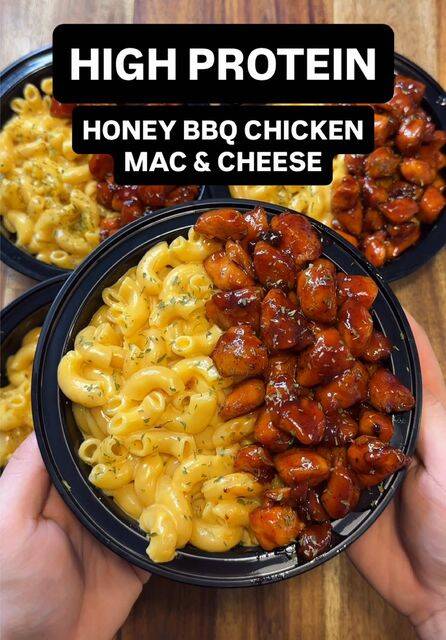 High Protein Honey BBQ Chicken Mac & Cheese: A Delicious Meal Prep with 59g Protein! recipe thumbnail