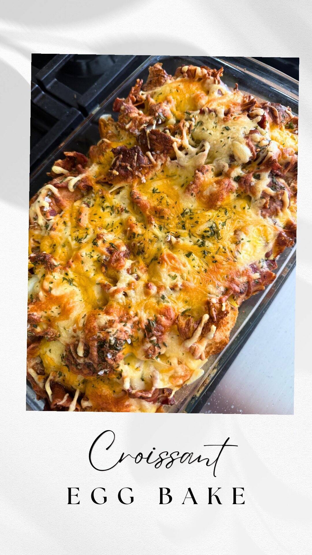 "Decadent Croissant Breakfast Casserole with Bacon and Cheesy Goodness" recipe thumbnail