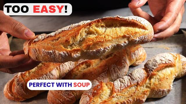 "Effortless Daily Bread: No Knead, Just Perfect Crust!" recipe thumbnail
