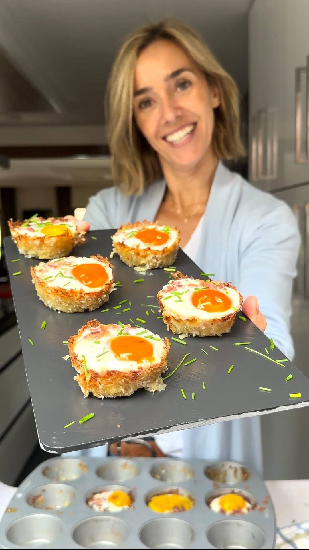 Foto de la receta Canastillas de Patata y Chalota con Jamón al Horno