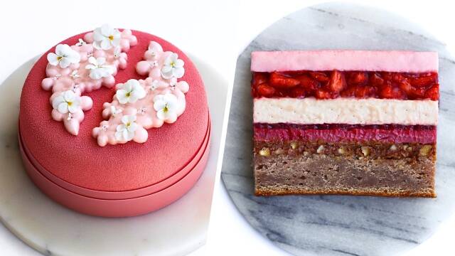 Tutorial: The Ultimate Strawberry Entremet Cake │ 7 Layers of Strawberry! recipe thumbnail
