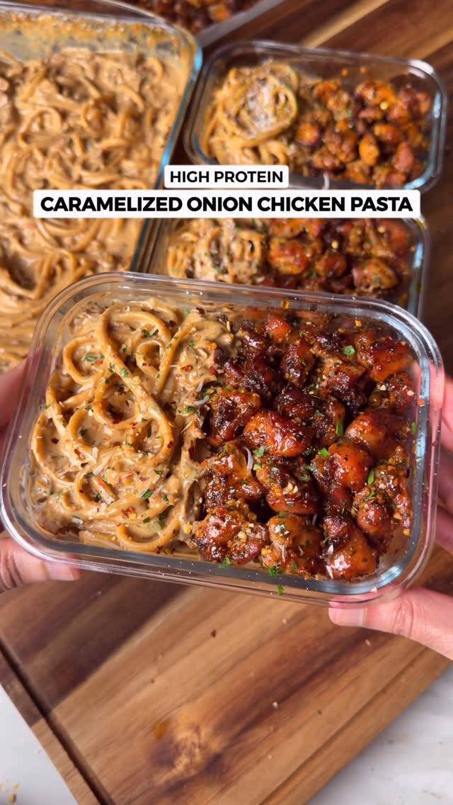 High-Protein Creamy Caramelized Onion Chicken Pasta: A Flavorful Meal Prep Delight recipe thumbnail