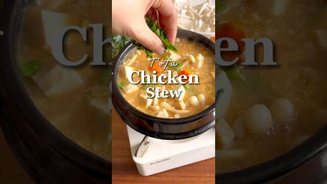 ✨Feel good Chicken Tofu Stew 🍲 #tofu #15minsrecipe #chickenstew recipe thumbnail