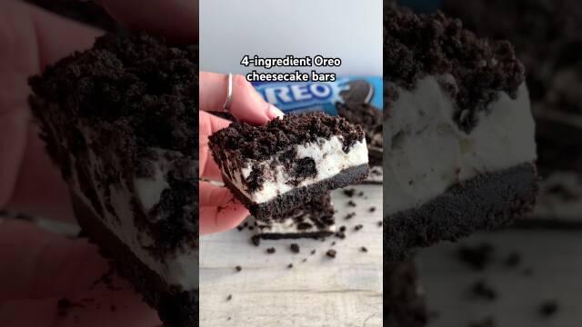 4-ingredient Oreo cheesecake bars recipe thumbnail