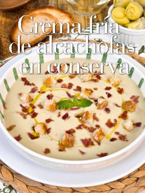 Crema Fría de Alcachofas con Toppings Crujientes recipe thumbnail