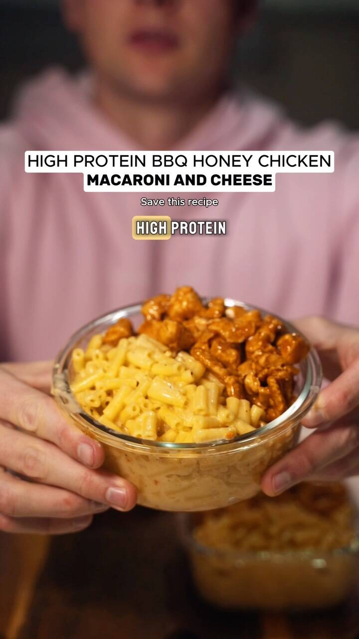 High-Protein Honey Chicken Macaroni and Cheese Recipe recipe thumbnail