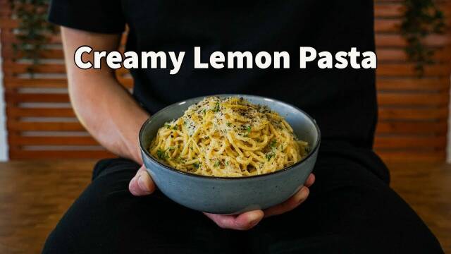 Creamy Garlic Lemon Pasta | One Of The Easiest Pasta Recipes recipe thumbnail