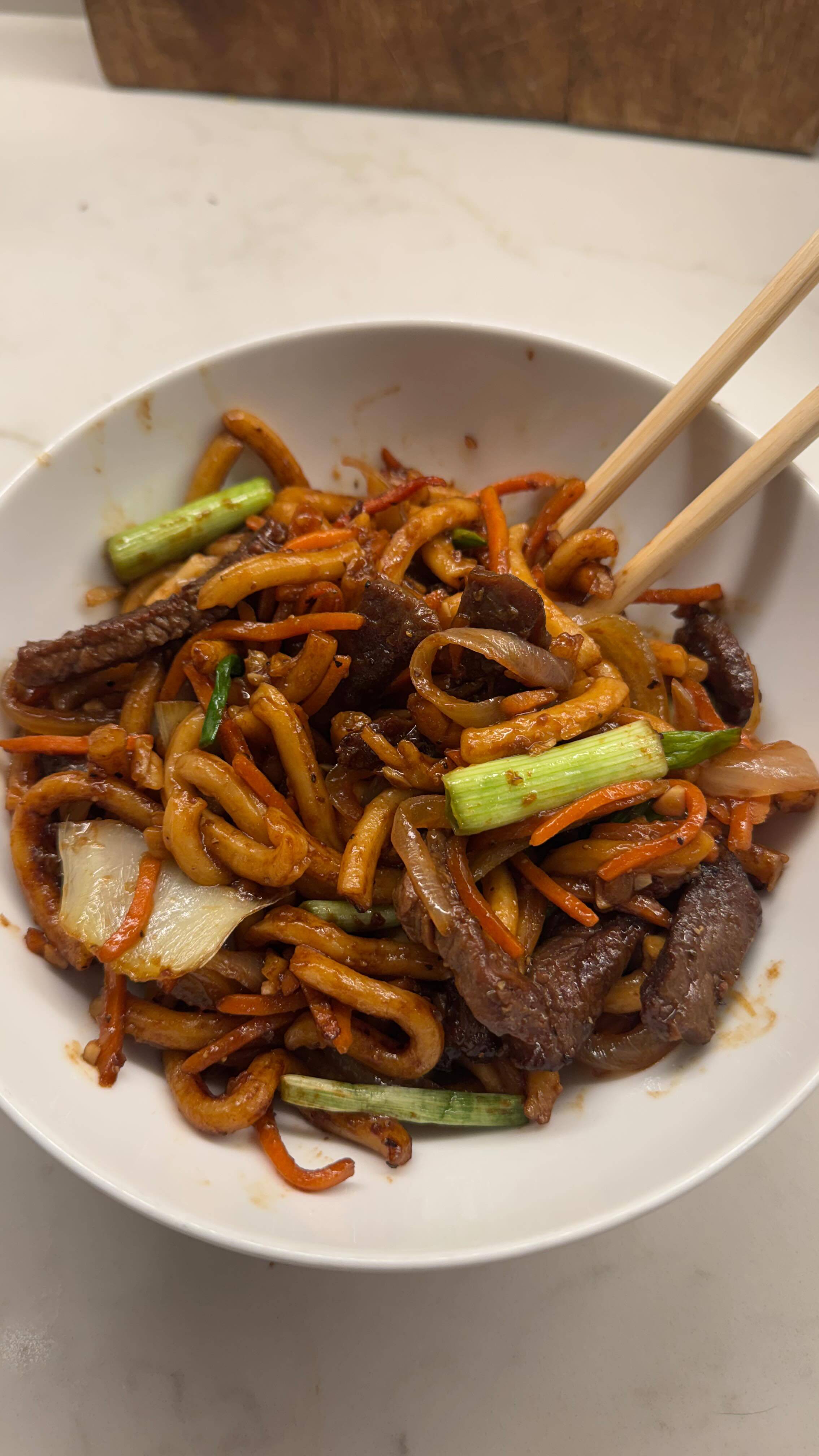 Beef Udon Stir-Fry Recipe for Dinner recipe thumbnail