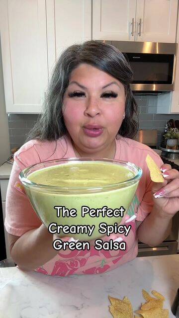 Creamy Spicy Green Salsa with Avocado and Charred Chiles recipe thumbnail
