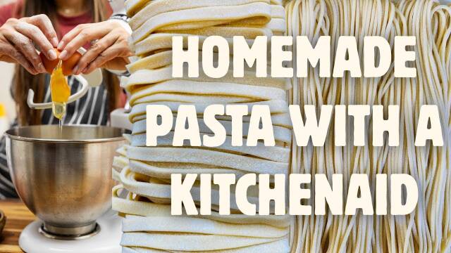 How to Make Pasta FROM SCRATCH with a KitchenAid Mixer recipe thumbnail