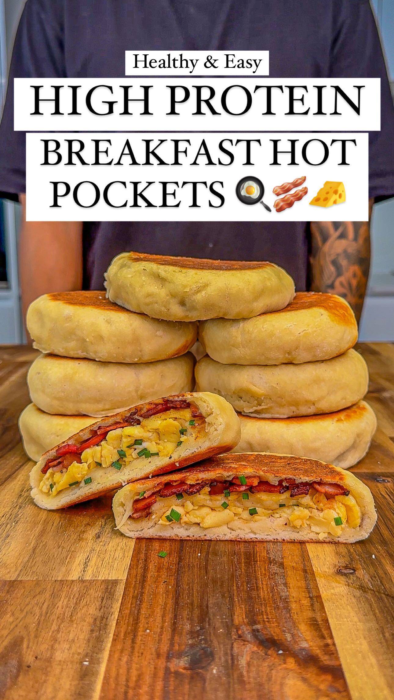 High-Protein Breakfast Hot Pockets with Bacon and Eggs recipe thumbnail