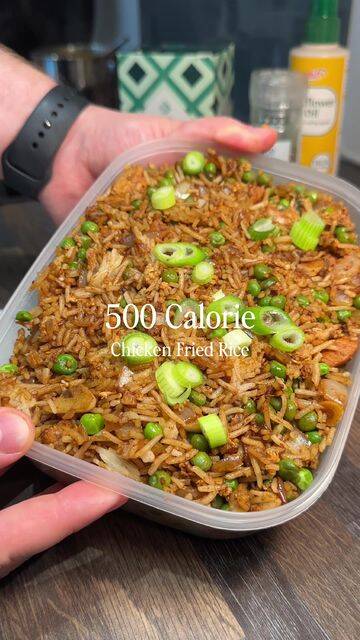 500 Calorie Chicken Fried Rice with Microwave Rice and Peas recipe thumbnail