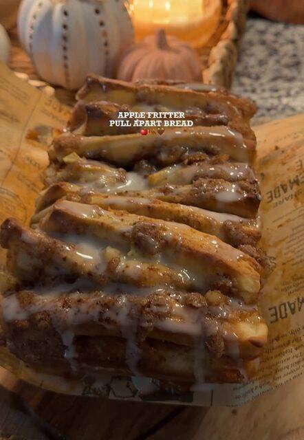 Apple Fritter Pull-Apart Bread with Maple Glaze and Cinnamon recipe thumbnail