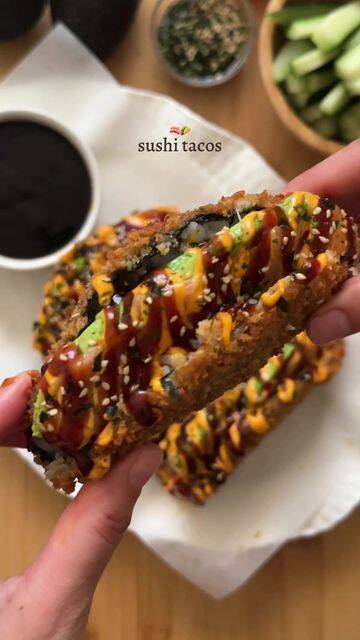 Crunchy Sushi Tacos with Peppers and Dill recipe thumbnail
