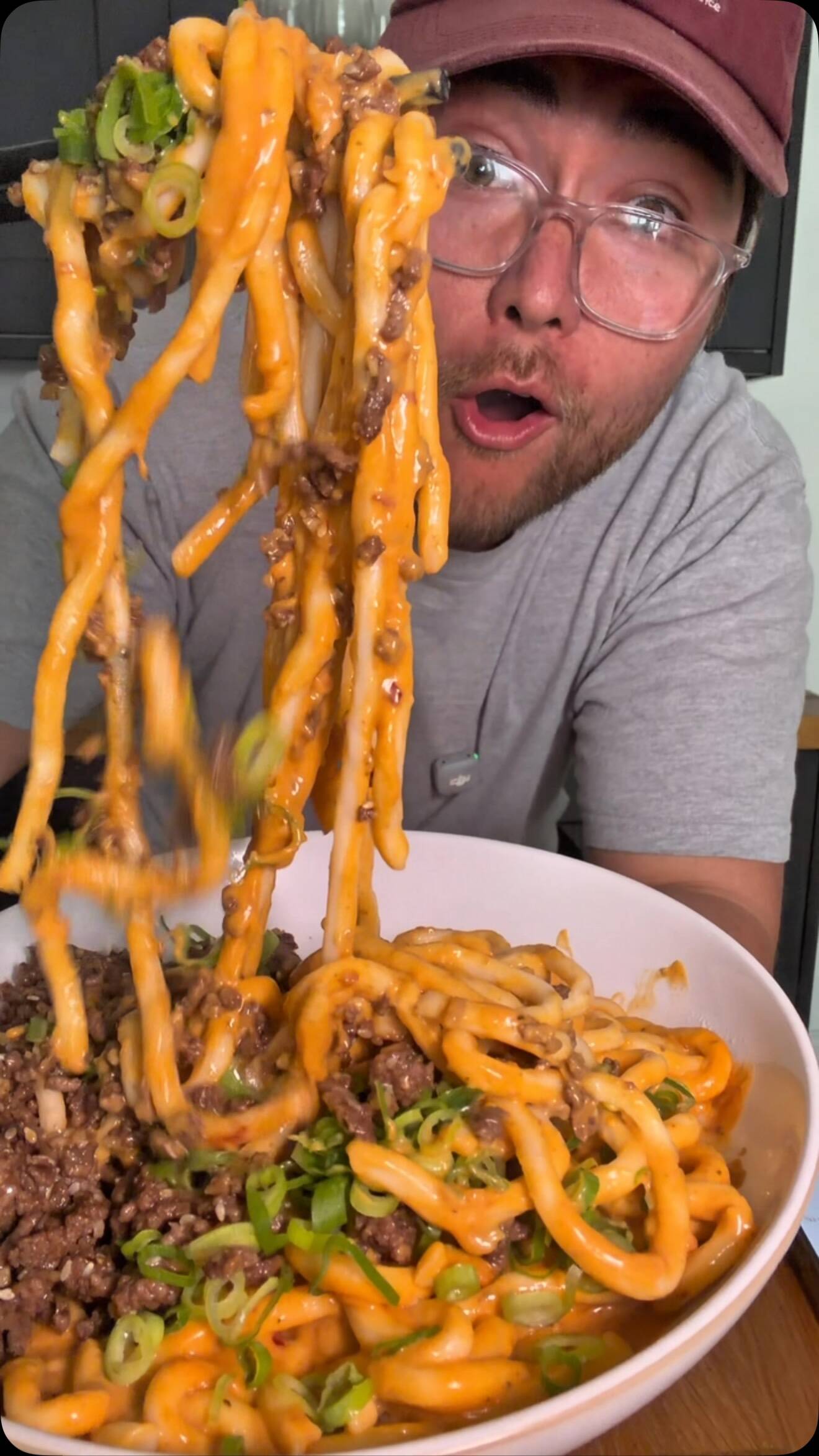 Crispy Chili Beef Satay Noodles with Coconut Milk and Peanut Butter recipe thumbnail