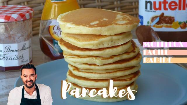 Cyril Lignac's Fluffy Pancakes Recipe with Vanilla and Maple Syrup recipe thumbnail